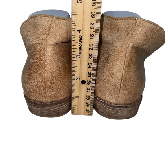 Free People Women's Shoes Size 7.5 Brown Leather Flats Slip On Peep Toe - Picture 6 of 9